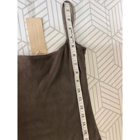 NWT Groceries Apparel Taupe Size Small 100% Organic Tank Mini Dress Dyed g - Picture 6 of 13